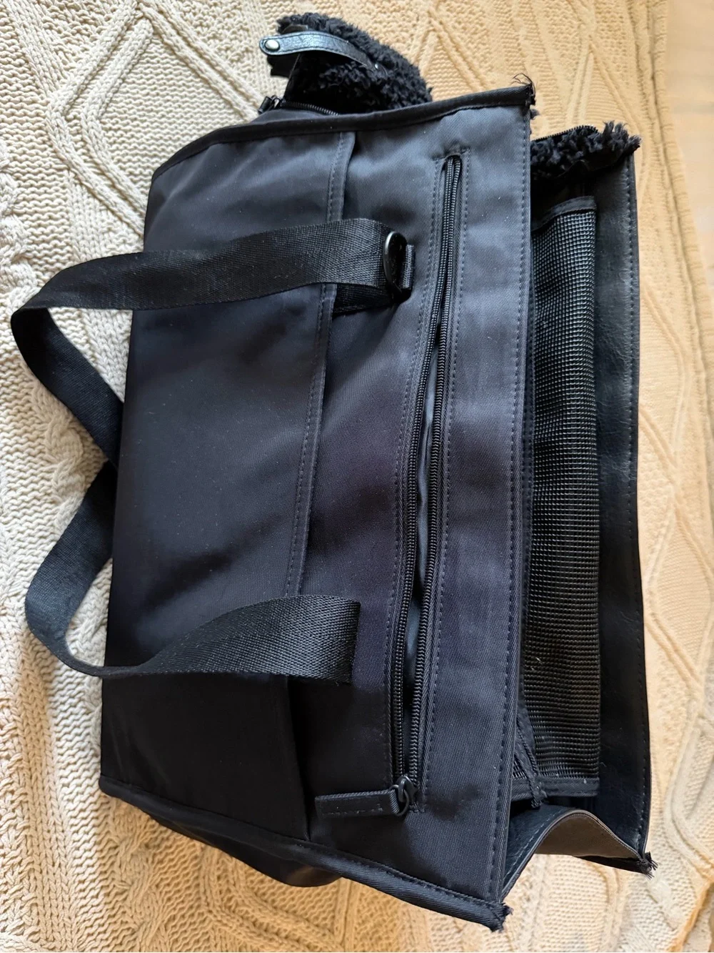 BEIS Black Pet Carrier Tote with Mesh Panels